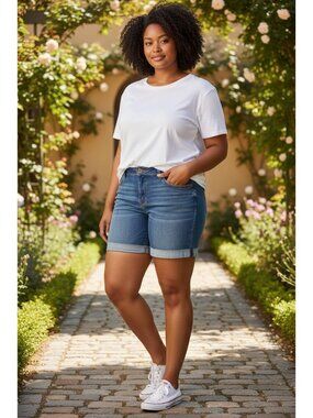 Kut From The Kloth Katy Boyfriend Shorts Women’s Size 16 Denim Cuffed